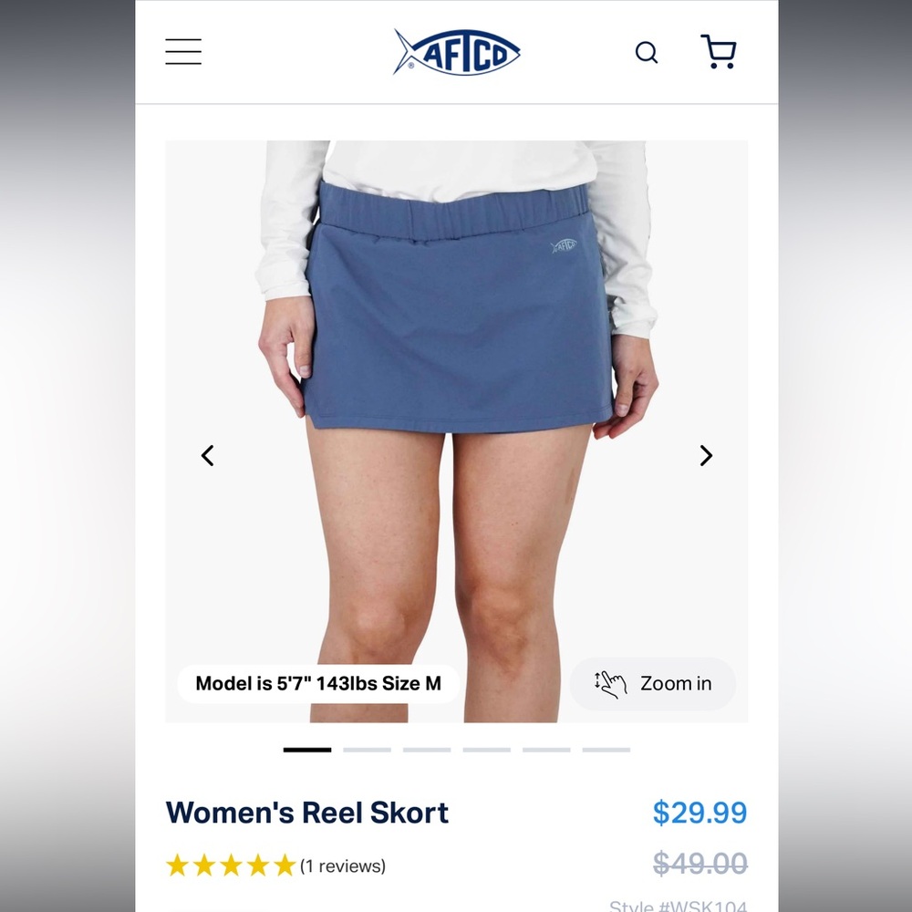 AFTCO Women's Reel Skort - Blue and Black Available